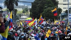 Indigenous Ecuadorans have poured into the capital Quito from across the country in recent days to join protests against high fuel prices and the cost of living. June 23, 2022.