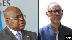 Le président de la RDC Félix Tshisekedi (à g.) et son homologue rwandais Paul Kagame. (Photo composite)