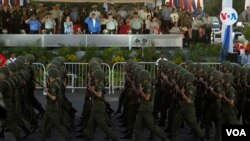Miembros del Ejército de Nicaragua el pasado 3 de septiembre 2019, durante el 40 aniversario de la institución. Foto: Voz de América