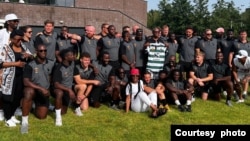 Zimbabwe rugby team with some people living in the Netherlands