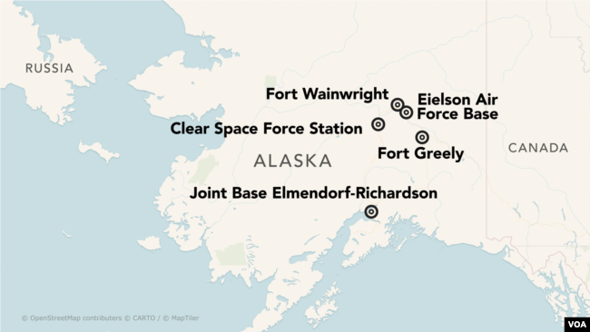 MAP: US Military bases in Alaska
