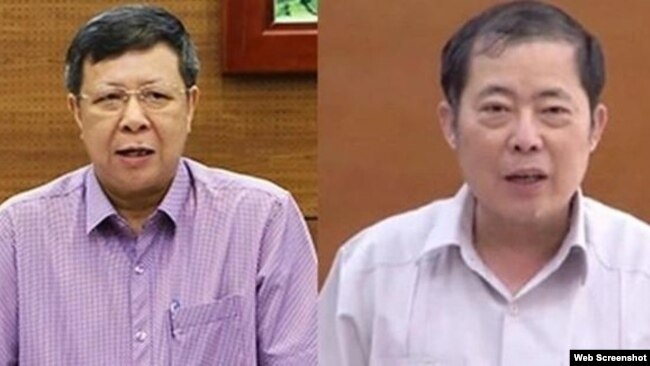 Ông Lê Ngọc Hưng (bên trái) và ông Nguyễn Thanh Dương. Photo An ninh Thủ đô