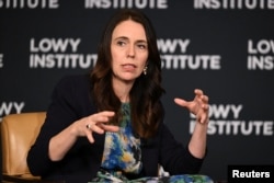 Perdana Menteri Selandia Baru Jacinda Ardern berpidato di Lowy Institute di Sydney, Australia, 7 Juli 2022. (Foto: via Reuters)