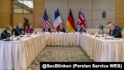 دیدار آنتونی بلینکن و وزیران خارجه تروئیکای اروپا در حاشیه نشست گروه ٢٠ در اندونزی. ٨ ژوئیه ٢٠٢٢