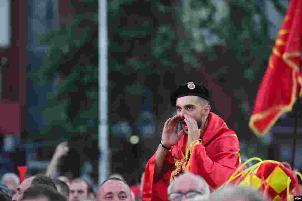 Rally in Skopje, North Macedonia, against the new French proposal for EU negotiations