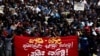 Members of Inter University Students' Federation shout slogans against Sri Lanka's President Gotabaya Rajapaksa demanding him to step down, amid the country's economic crisis, in Colombo, Sri Lanka, June 20, 2022. 