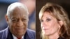 Combinación de imágenes de Bill Cosby y Judy Huth. El jurado en el juicio civil contra Cosby lo declaró culpable de abusar de Huth cuando ella tenía 16 años en 1975 y le otorgó a la víctima 500.000 dólares el 21 de junio de 2022. (Foto AP/archivo)
