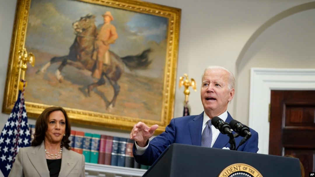 President Joe Biden speaks about abortion access during an event in the Roosevelt Room of the White House, July 8, 2022, in Washington.
