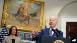 President Joe Biden speaks about abortion access during an event in the Roosevelt Room of the White House, July 8, 2022, in Washington. 