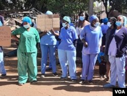 Striking health professionals in Zimbabwe