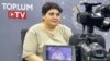 FILE - Khadija Ismayilova is pictured at Toplum TV, where she is the editor-in-chief, June 14, 2022. 