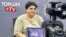 FILE - Khadija Ismayilova is pictured at Toplum TV, where she is the editor-in-chief, June 14, 2022. 