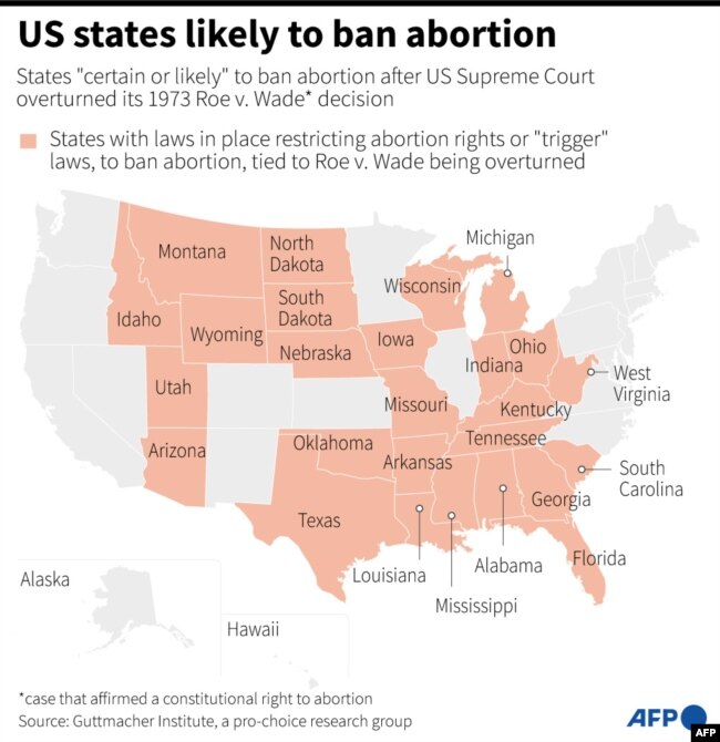 US states likely to ban abortion.