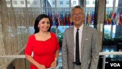 Donald Lu, Assistant Secretary for South and Central Asia, talking with VOA's Navbahor Imamova, Washington, June 30, 2022