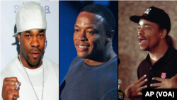 Слева направо: Busta Rhymes, Доктор Дре и Ice-T