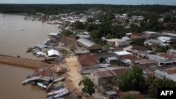 An aerial view of the port of Atalaia do Norte, state of Amazonas, Brazil, on June 22, 2022.