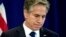 FILE - US Secretary of State Antony Blinken reacts during a media availability in Nusa Dua on the Indonesian resort island of Bali, July 9, 2022.