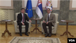 Susret predsednika Srbije Aleksandra Vučića sa evropskim izaslanikom Miroslavom Lajčakom u Beogradu 29. juna 2022. godine