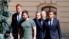 France's President Emmanuel Macron, right, Romanian President Klaus Iohannis, left, Prime Minister of Italy Mario Draghi, center, Ukraine President Volodymyr Zelenskyy, second left, and German Chancellor Olaf Scholz in Kyiv, June 16, 2022.