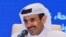 FILE - Qatar's Minister of State for Energy Affairs and President and CEO of QatarEnergy Saad Sherida al-Kaabi speaks at a press conference with Exxon Mobil Corporations Chairman and CEO at QatarEnergy headquarters in Doha, June 21, 2022.