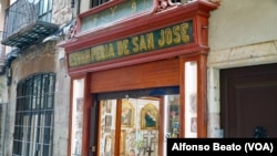 Estamperia de San José, a shop which sells religious artifacts in central Barcelona, Spain.