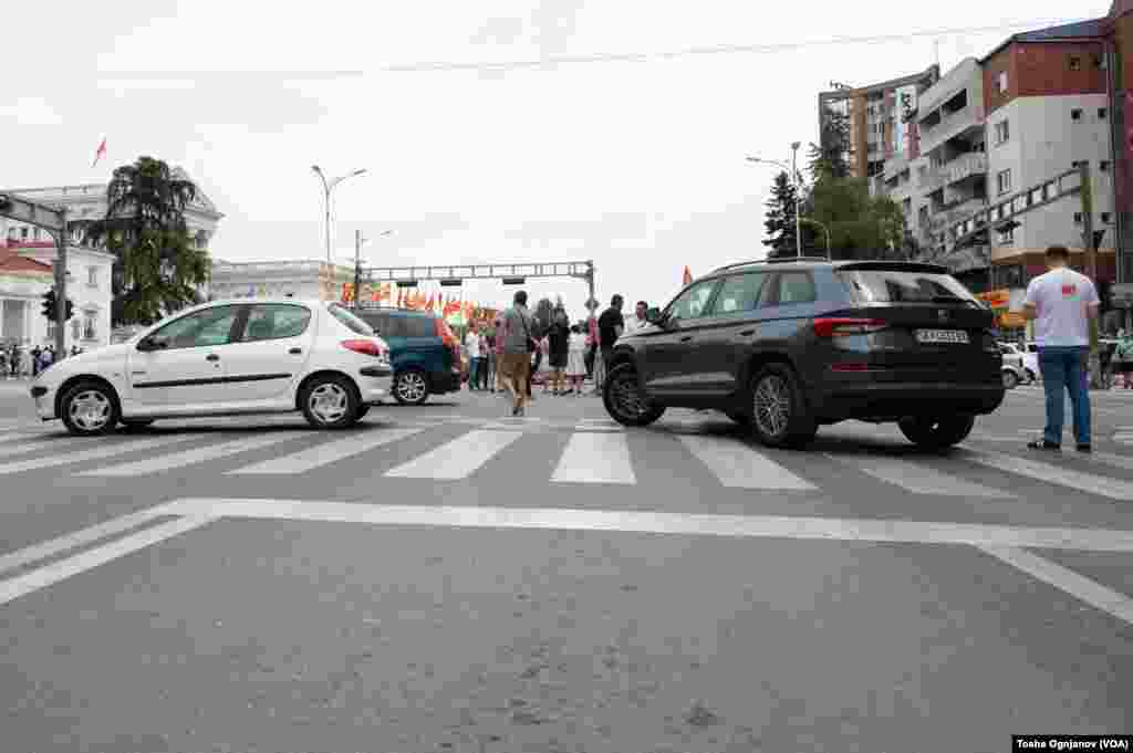 Traffic Blockade at the Government of N. Macedonia, Rally against the French proposal for EU negotiations