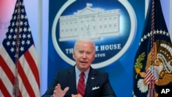 FILE - President Joe Biden speaks during a virtual meeting with Democratic governors on the issue of abortion rights, in the South Court Auditorium on the White House campus, July 1, 2022, in Washington. 