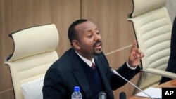 FILE - Ethiopia's Prime Minister Abiy Ahmed addresses lawmakers at the parliament in Addis Ababa, July 7, 2022.