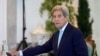The United States Special Presidential Envoy for Climate John Kerry attends Portugal's Council of State, invited by Portuguese President Marcelo Rebelo de Sousa, in Cascais, outside Lisbon on June 28, 2022. 