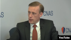 美国国家安全顾问沙利文(Jake Sullivan) 在华盛顿智库新美国安全中心(CNAS)就美国外交政策发表讲话（会议视频截图，2022年6月16日）