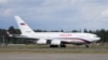 FILE - A Ilyushin Il-96-300 plane carrying Russia's President Vladimir Putin arrives at the Helsinki-Vantaa Airport in Vantaa, Finland, Aug. 21, 2019. 