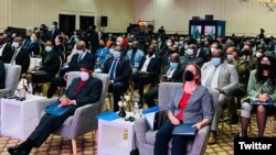 Participants are seen at the Summit on Constitutionalism and Democratic Consolidation in Africa, in a photo posted on Twitter July 6, 2022, by Botswana's President Mokgweetsi Masisi (@OfficialMasisi)
