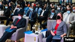 Participants are seen at the Summit on Constitutionalism and Democratic Consolidation in Africa in a photo posted on Twitter 7.6.2022 by Botswana's President Mokgweetsi Masisi (@OfficialMasisi)