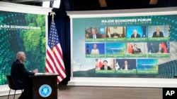President Joe Biden speaks during the Major Economies Forum on Energy and Climate in the South Court Auditorium on the White House campus, June 17, 2022.