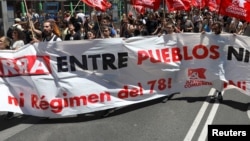 Cuộc biểu tình ở Madrid hôm 26/6.