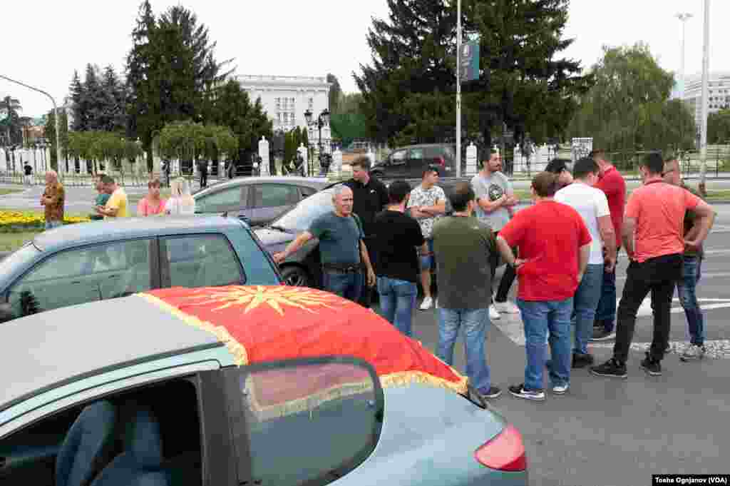 Traffic Blockade at the Government of N. Macedonia, Rally against the French proposal for EU negotiations