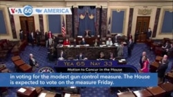 VOA60 America - US Senate Approves Bipartisan Gun Violence Bill