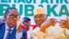 Le candidat du principal parti d’opposition au Nigeria et son colistier Ifeanyi Okowa à Abuja, le 16 juin 2022. (VOA/Gilbert Tamba)