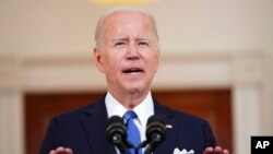 President Joe Biden speaks at the White House in Washington, June 24, 2022, after the Supreme Court overturned Roe v. Wade. 