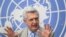 FILE - United Nations High Commissioner for Refugees Filippo Grandi attends a press conference at the United Nations offices in Geneva, June 13, 2022. 