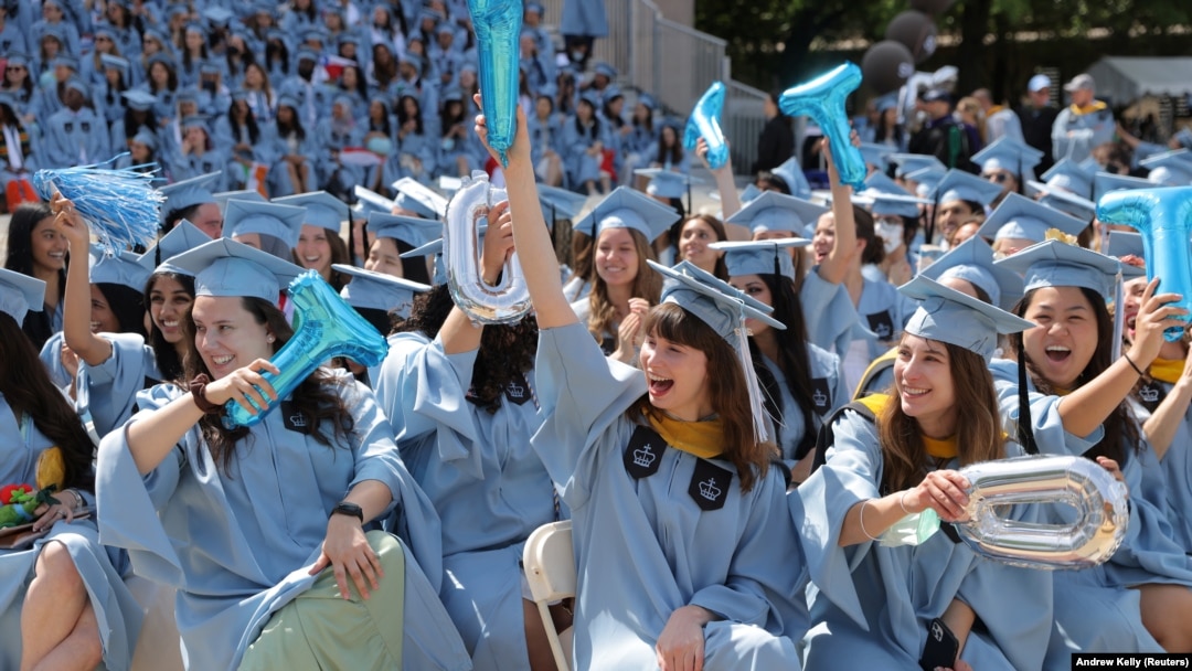 Upacara wisuda Universitas Columbia di Manhattan, New York City, AS, 18 Mei 2022. (Foto: REUTERS/Andrew Kelly)