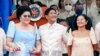 President Ferdinand Marcos Jr. stands with his mother Imelda Marcos, left, and his wife Maria Louise Marcos, right, during the inauguration ceremony at National Museum June 30, 2022 in Manila, Philippines. 