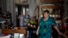 The war-damaged building from Russian aerial bombs, of 70-year-old Valentyna Klymenko, lives alone in her apartment, in Borodyanka, Kyiv region, Ukraine, June 28, 2022.