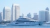 FILE - The superyacht Amadea passes San Diego as it comes into the San Diego Bay, seen from Coronado, California, June 27, 2022. The $325 million superyacht was seized by the United States from a sanctioned Russian oligarch.