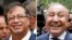 Esta combinación de fotos muestra a los candidatos presidenciales colombianos: Gustavo Petro, izquierda, el 17 de junio de 2018; y Rodolfo Hernández, el 2 de junio de 2022; ambos en Bogotá.