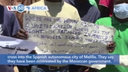 VOA60 Africa - Morocco: African migrants protest outside UNHCR offices in Rabat
