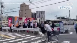 ဂျပန်ဝန်ကြီးချုပ်ဟောင်းလုပ်ကြံခံခဲ့ချိန် မြင်ကွင်း
