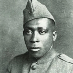 Fort Polk, Louisiana, is slated to be renamed Fort Johnson, in honor of Sgt. William Henry Johnson, pictured here. Johnson single-handedly fought off two dozen enemy soldiers during World War I. (Source - TheNamingCommission.gov)