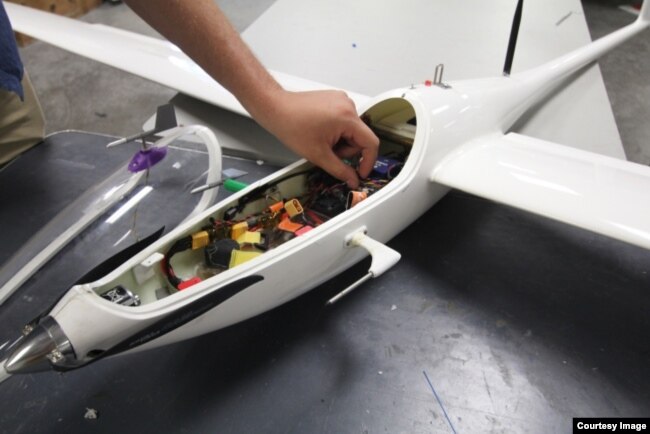 The Mars sailplanes will contain a series of custom-designed navigation sensors, as well as a camera and temperature and gas sensors to gather information about the Martian atmosphere and geological landscape. (Image Credit: Emily Dieckman/College of Engineering)