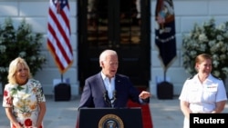 Tổng thống Hoa Kỳ Joe Biden phát biểu tại Nhà Trắng, ngày 4/7/2022.